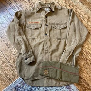 Vintage Boy Scouts of America BSA Shirt & Hat Cap Circa 40s 50s Camporee Uniform